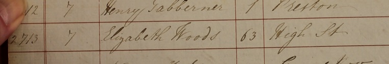 Burial of Elizabeth Woods