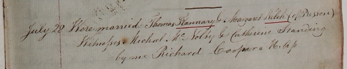 Marriage of Thomas Flannery and Margaret Walsh