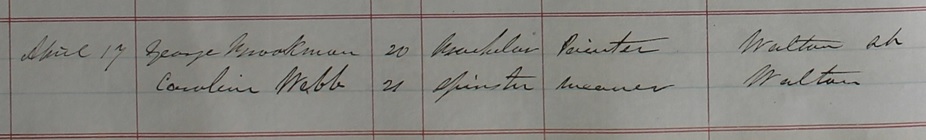 Marriage of Jessie Caroline Webb