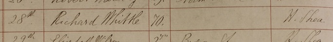 Burial of Richard Whittle