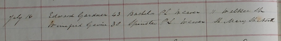 Marriage of Edward Gardner and Winifrid Gavin