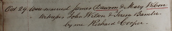 Marriage of Mary Wilson