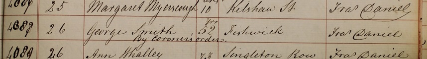 Burial of George Smith