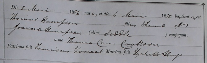 Thomas Hampson's baptism