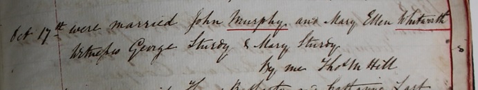 John Murphy's 
      marriage