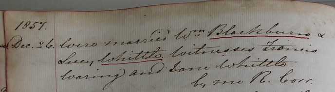 Marriage of Lucy 
      Whittle
