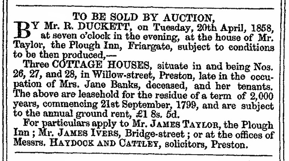 Willow Street property auction