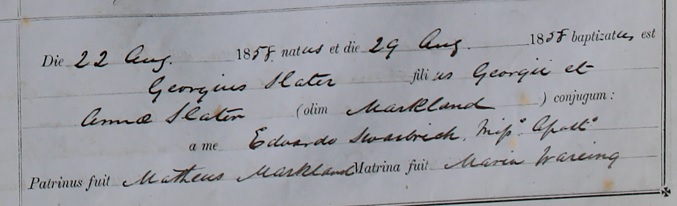 Baptism of George Slater