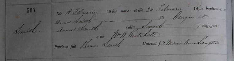 Annie Smith's baptism