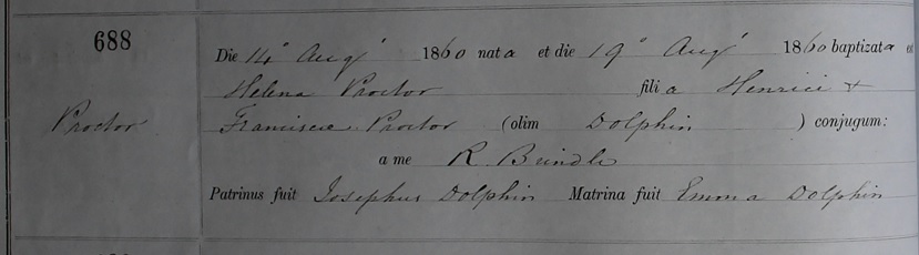 Baptism of Ellen Procter