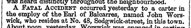 Death of John Worswick