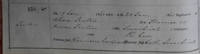Baptism of Alice Fenton