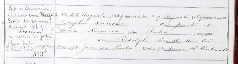 Baptism of Joseph Norcross