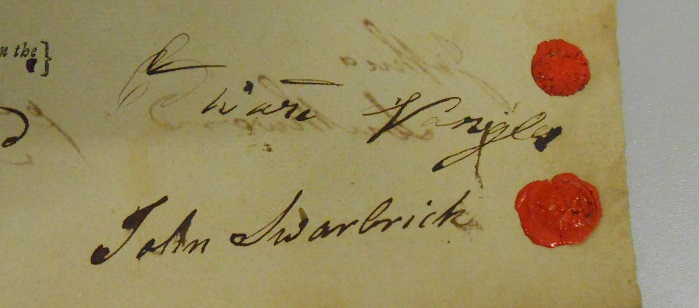 Signature from Edward Nangles' Marriage Bond