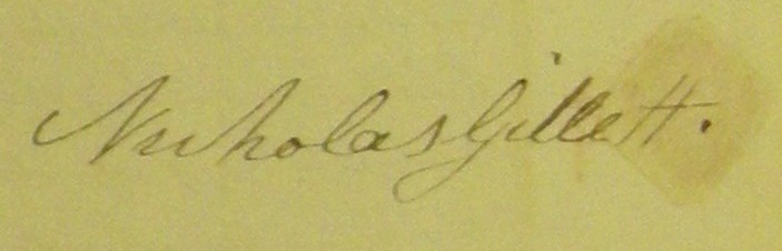 Nicholas Gillett's signature