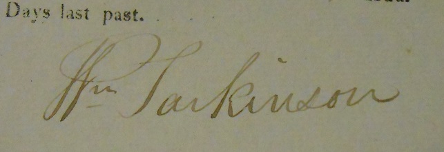 William Parkinson's Signature